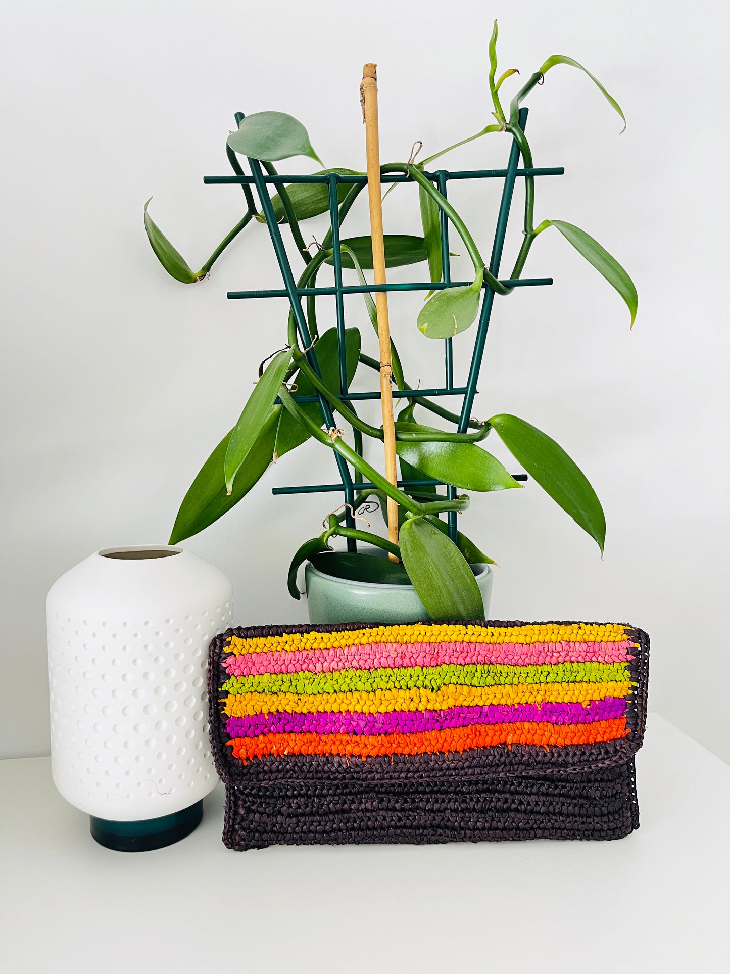 Mini pochette raphia