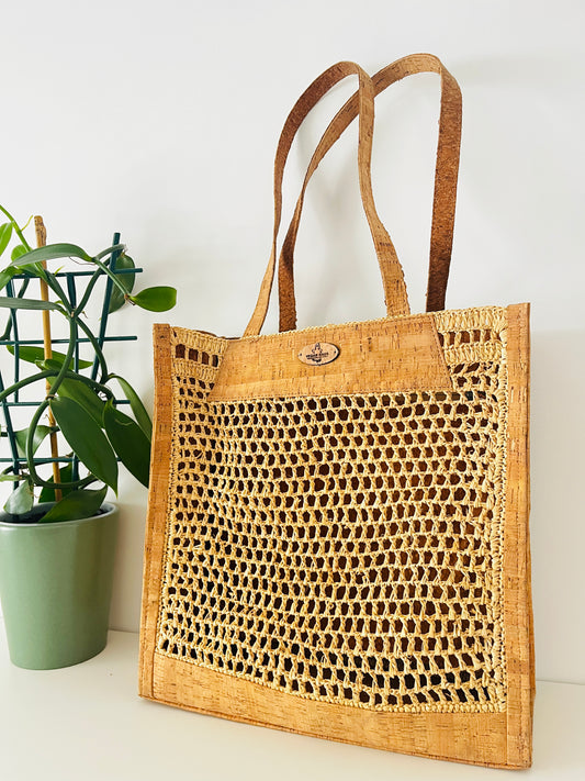 Sac cabas Raphia & Liege
